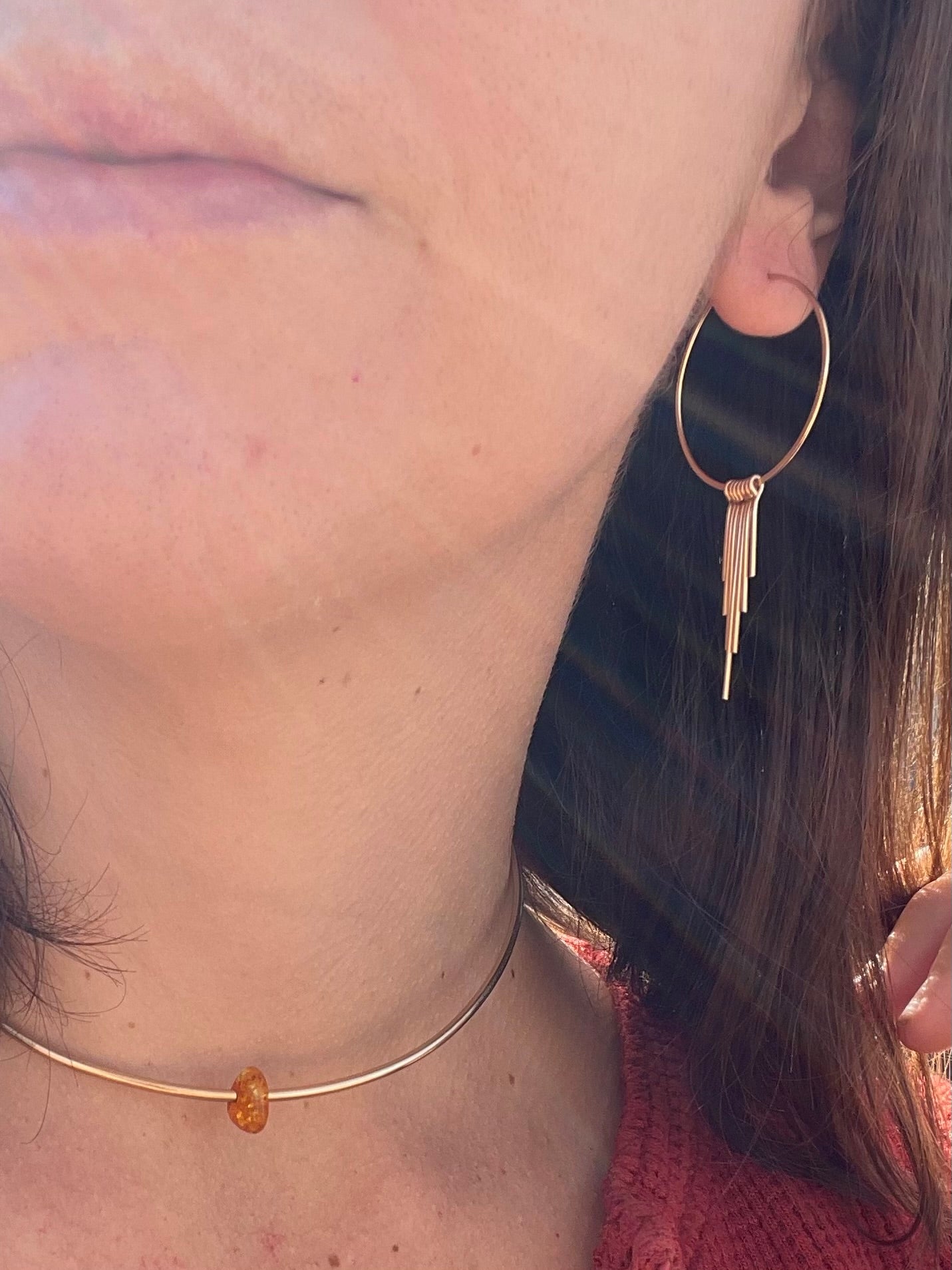 Stardust fringe hoops (made to order)