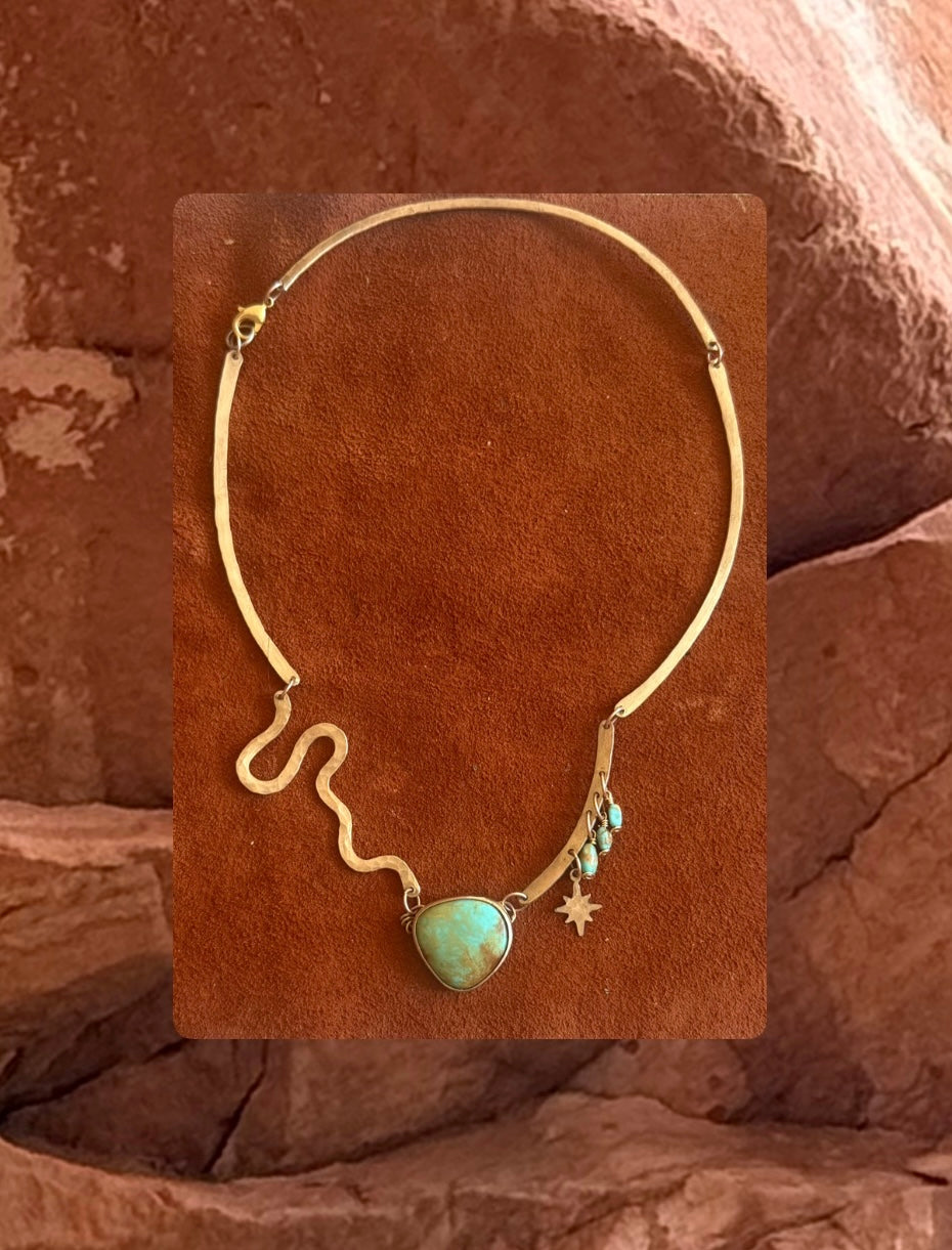 River serpent forged necklace