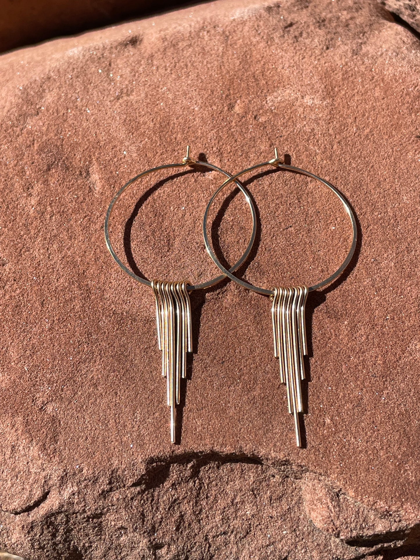 Stardust fringe hoops (made to order)