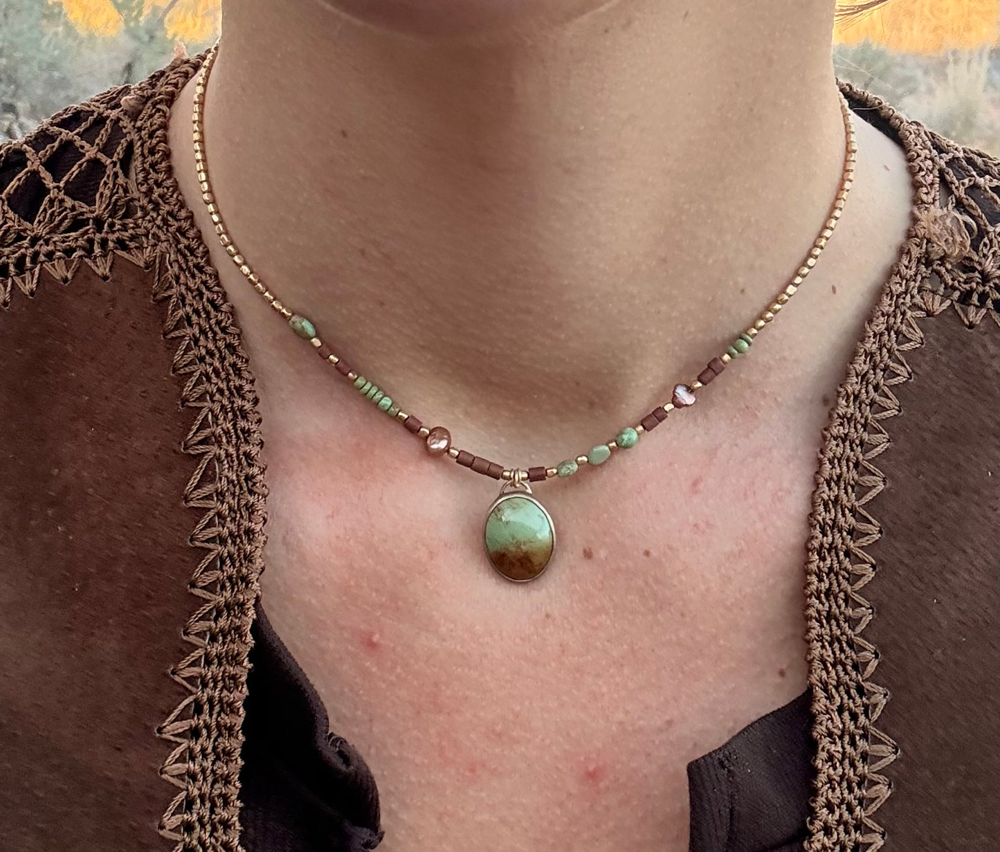 Rustic glimmers necklace