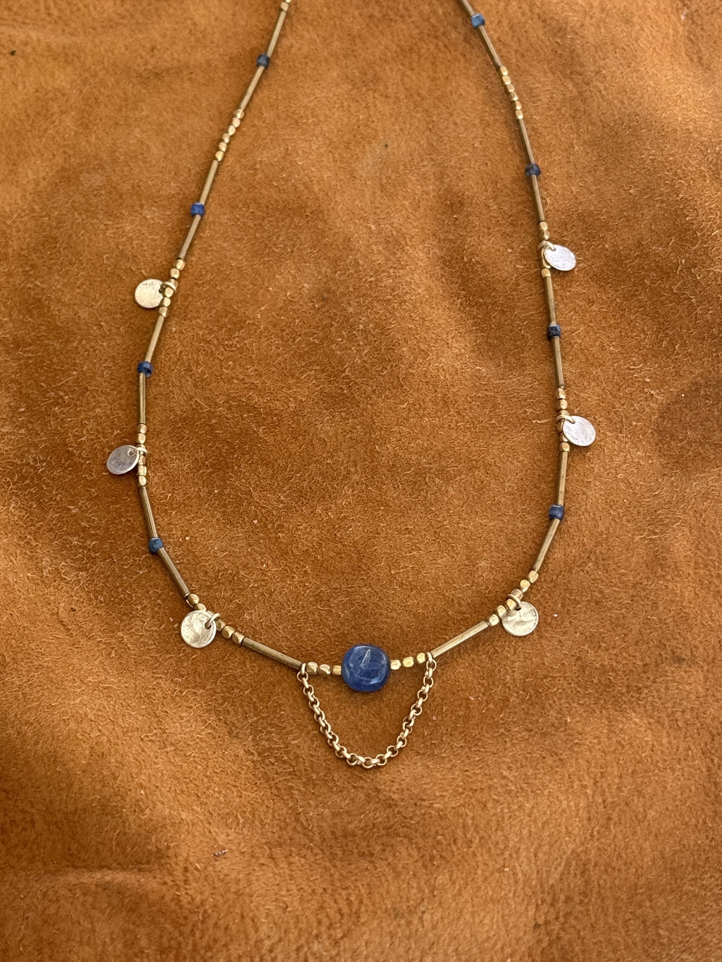 Kyanite moons necklace (made to order)