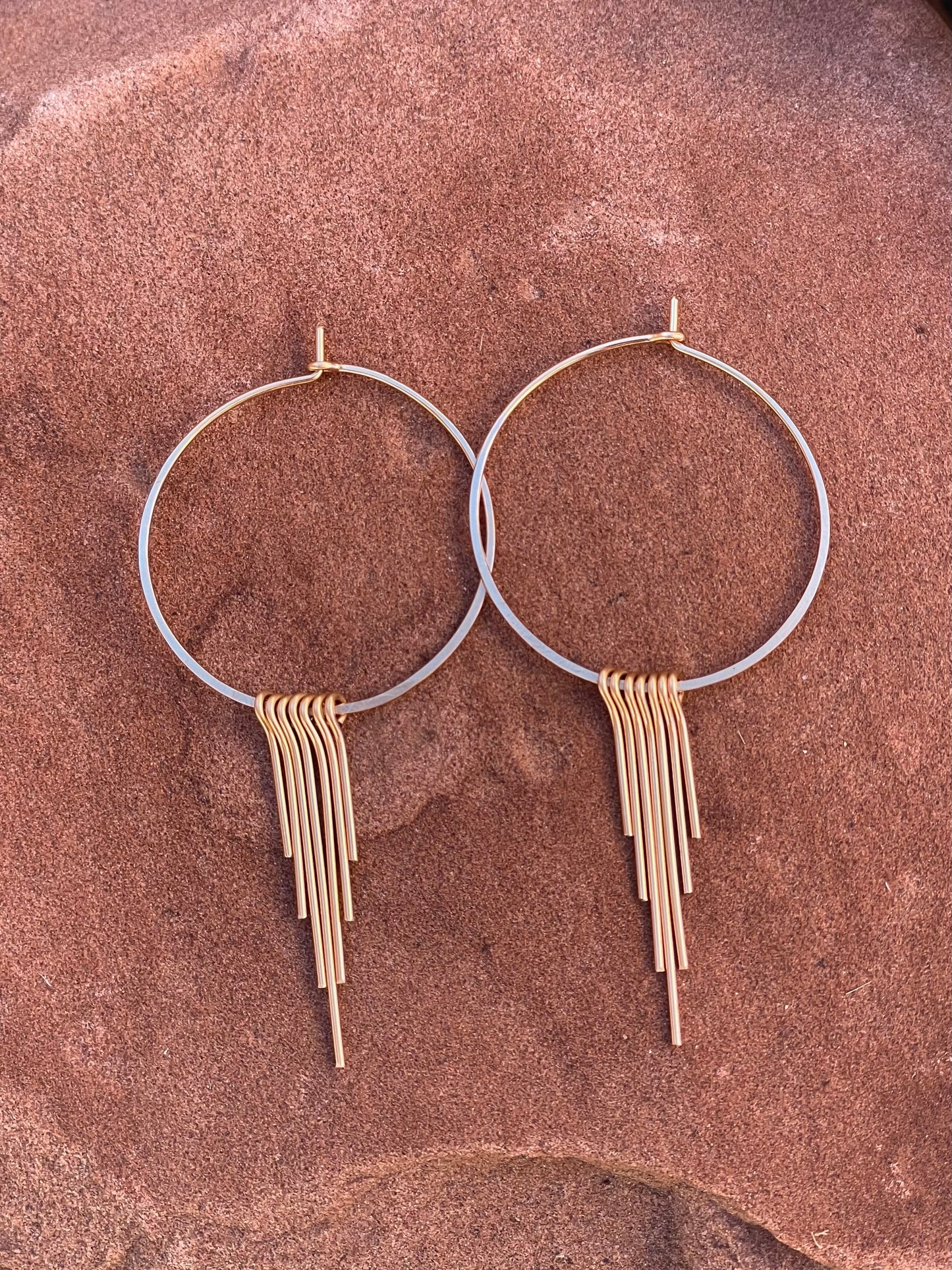 Stardust fringe hoops (made to order)