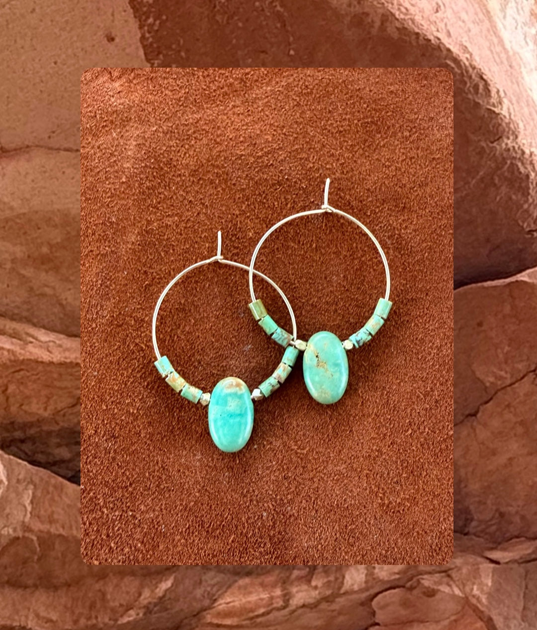 Turquoise mermaid hoops ✦