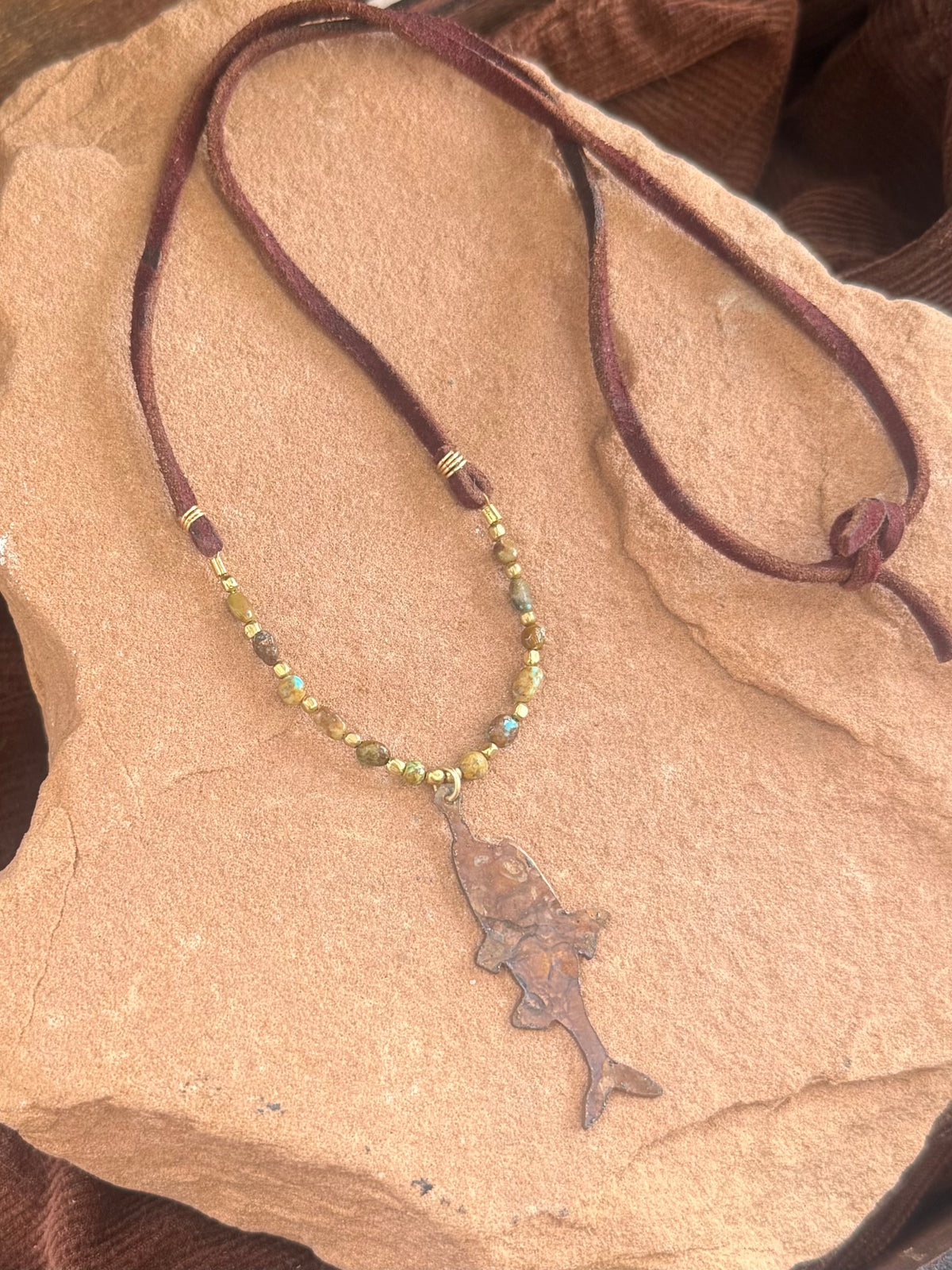 Backcountry necklace: petrified fish