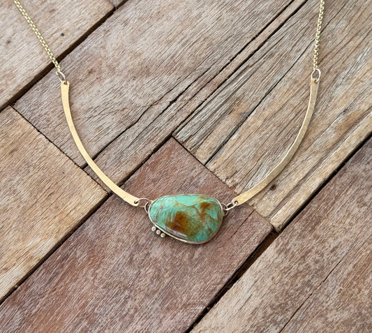 Number 8 turquoise cuff necklace